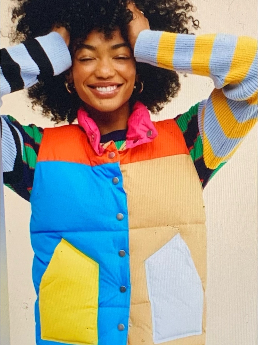 KULE vest Colorblock sz large women’s Puffer reversible